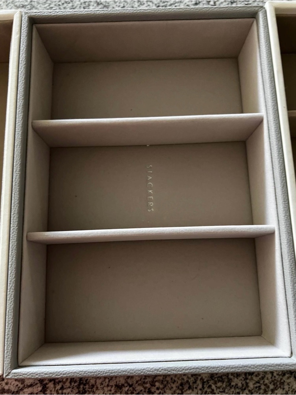 Set of 3 Stackets Jewelry Tray Organizers - 2 with Dividers